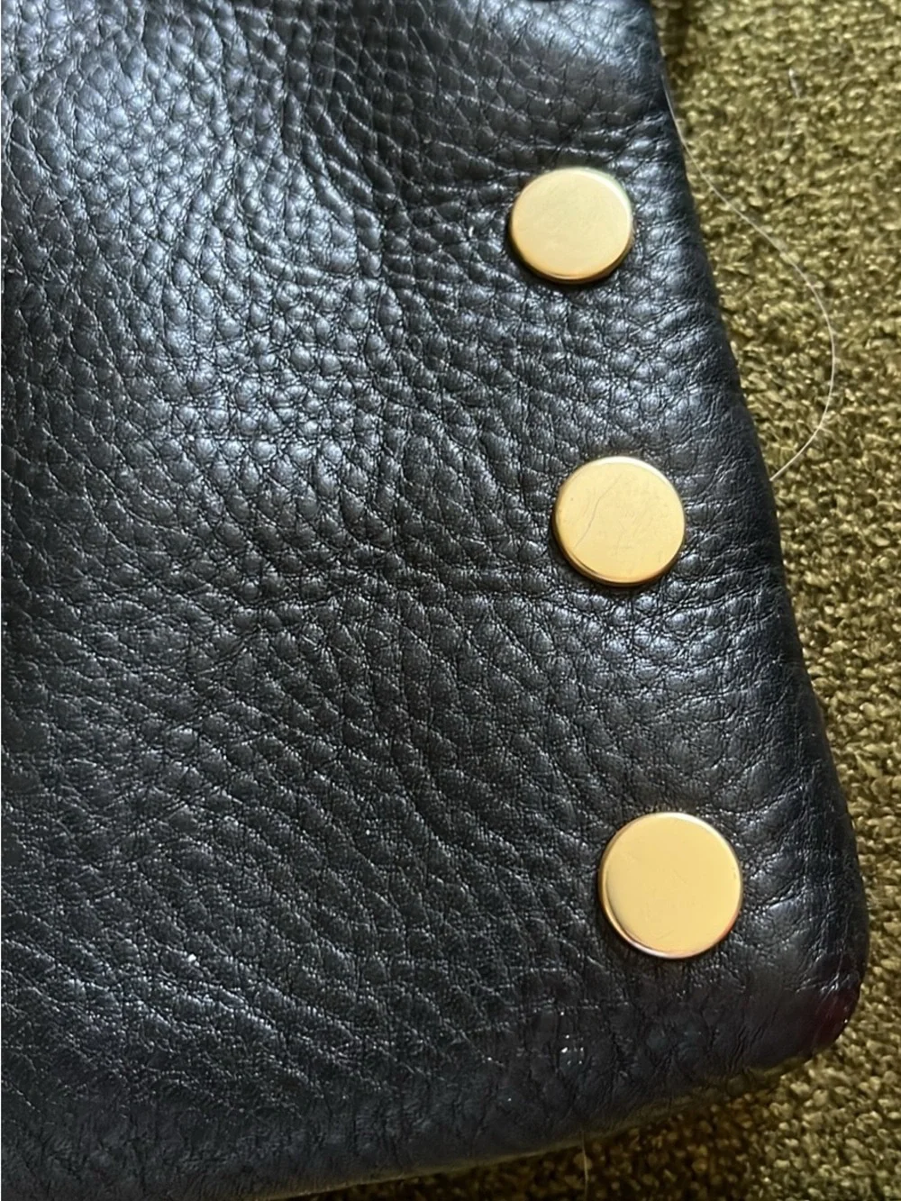 Hammitt Black Leather shoulder/hand bag with Gold Studs and Red Zipper